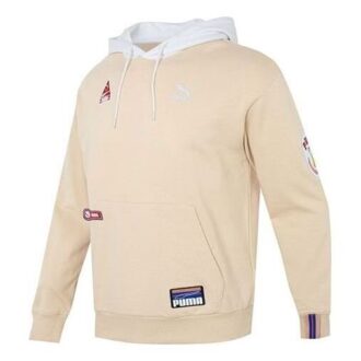 Sudadera con capucha y escudo del equipo en color beige