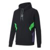 Sudadera con capucha y logo estampado de polar para hombre, color negro