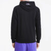 Sudadera con capucha y logo estampado de polar para hombre, color negro