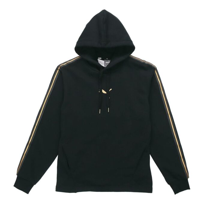 Sudadera con capucha y logo metálico “Black Gold”