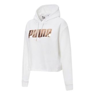 Sudadera con capucha y logo metálico “White Gold” (mujeres)