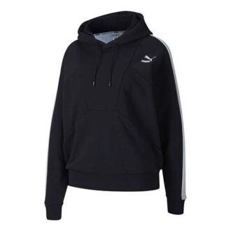 Sudadera con capucha y logo pequeño (mujeres) en blanco y negro