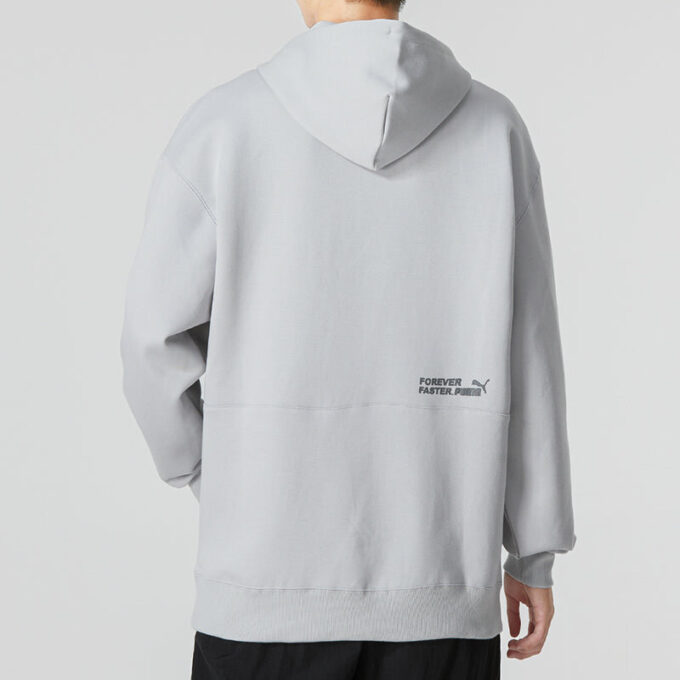 Sudadera con capucha y logo pequeño y relajado, color gris