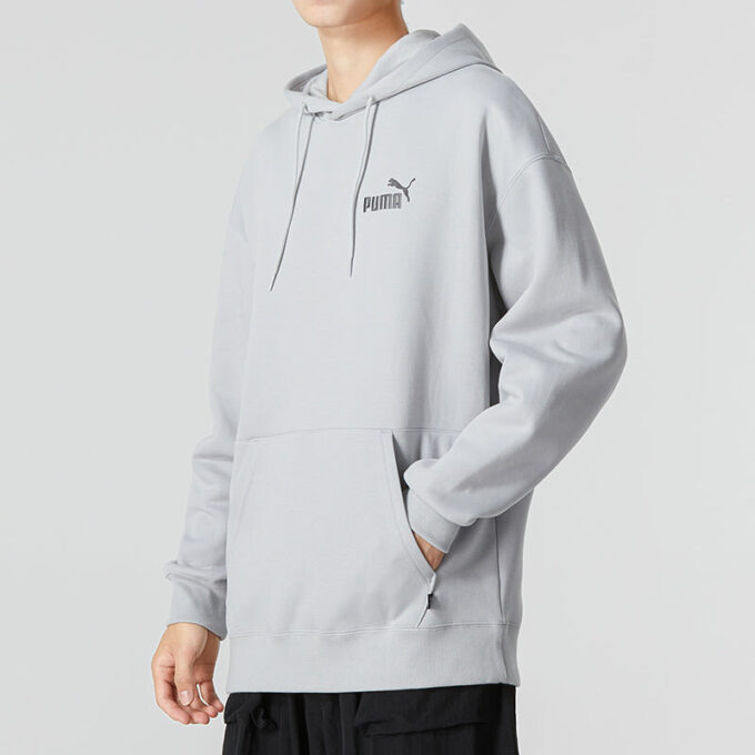 Sudadera con capucha y logo pequeño y relajado, color gris