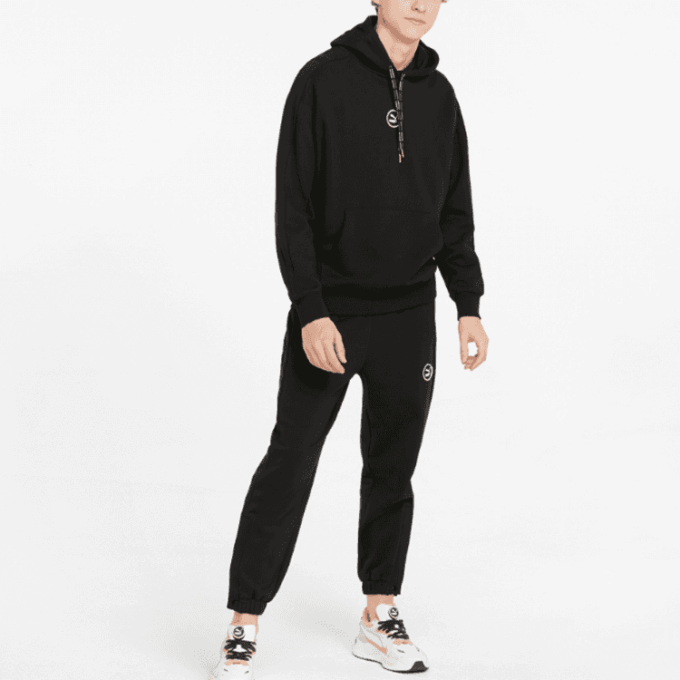 Sudadera con capucha y logotipo circular “Negra”