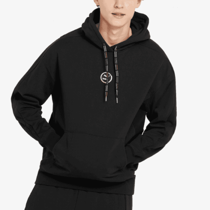 Sudadera con capucha y logotipo circular “Negra”