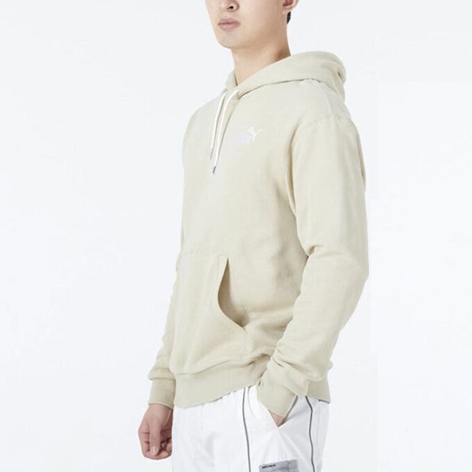 Sudadera con capucha y logotipo de ESS en beige
