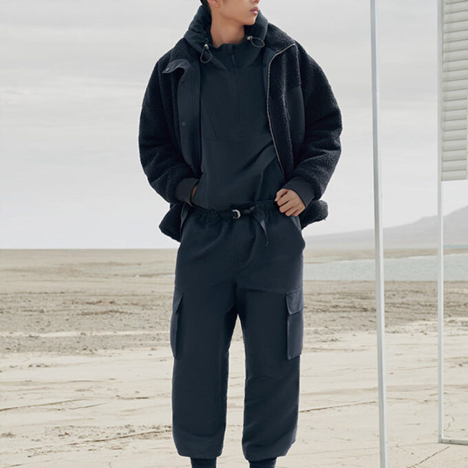 Sudadera con capucha y media cremallera MMQ “Azul marino”