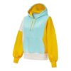 Sudadera con capucha y paneles (mujeres) “Azul, amarillo y blanco”