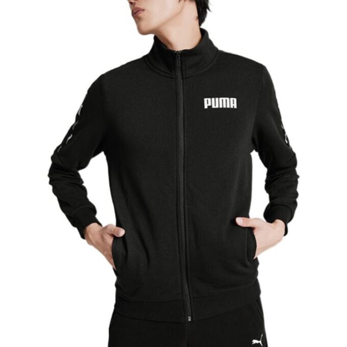 Sudadera con cremallera completa de felpa francesa Tape “Negra”