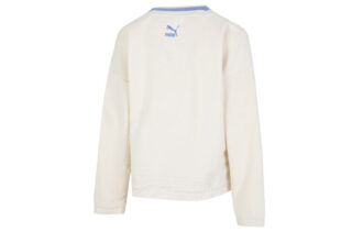 Sudadera con cuello en V y logo para mujer, color blanco