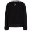 Sudadera con cuello en V y logo para mujer, color negro