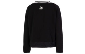 Sudadera con cuello en V y logo para mujer, color negro