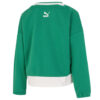 Sudadera con cuello en V y logo para mujer, color verde