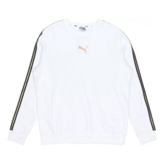 Sudadera con cuello redondo Metallic Nights “Blanco, negro y dorado”
