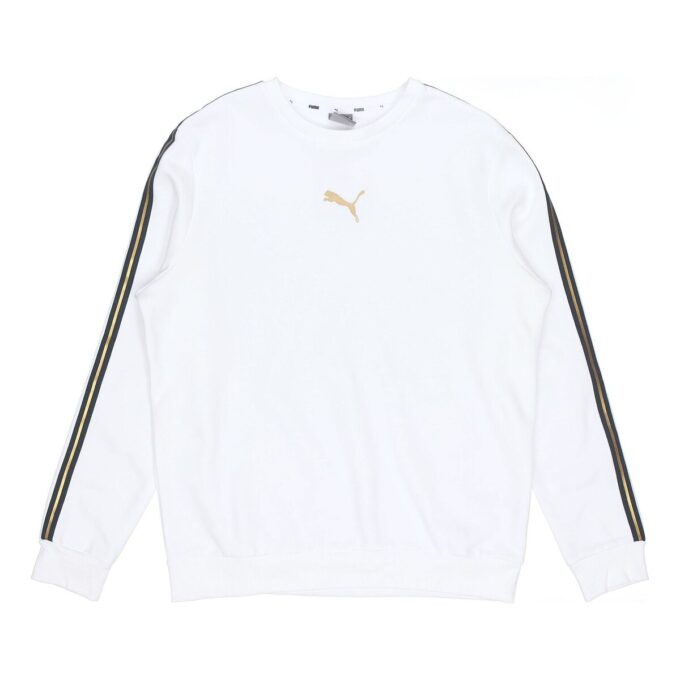 Sudadera con cuello redondo Metallic Nights “Blanco, negro y dorado”