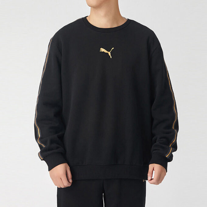 Sudadera con cuello redondo Metallic Nights “Negro Dorado”