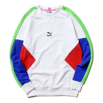 Sudadera con cuello redondo PUMA TFS para hombre, color blanco
