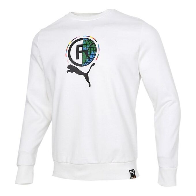 Sudadera con cuello redondo y estampado de juego “Blanco, negro y verde”