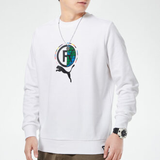 Sudadera con cuello redondo y estampado de juego “Blanco, negro y verde”