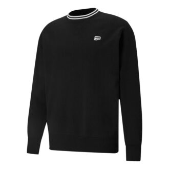 Sudadera con cuello redondo y logo pequeño en blanco y negro
