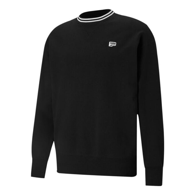 Sudadera con cuello redondo y logo pequeño en blanco y negro