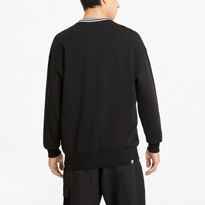 Sudadera con cuello redondo y logo pequeño en blanco y negro