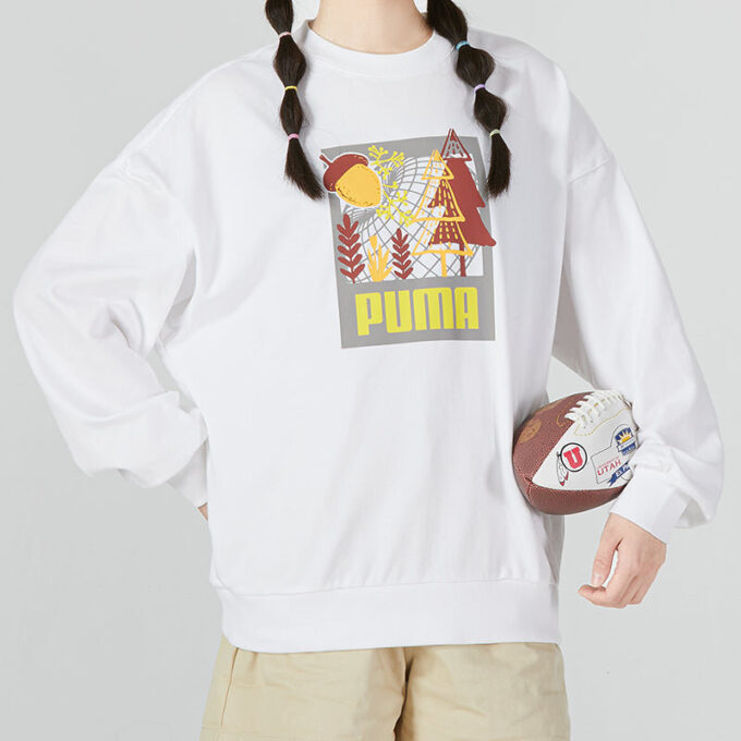 Sudadera con cuello redondo y mangas abullonadas FF (WMNS) “Blanca”