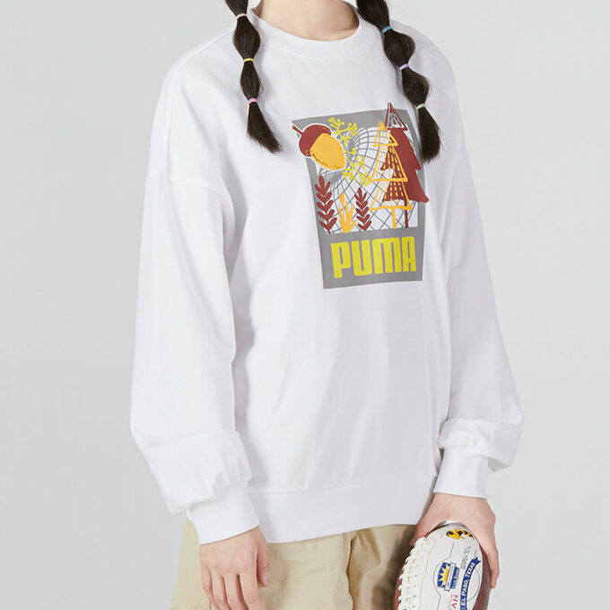 Sudadera con cuello redondo y mangas abullonadas FF (WMNS) “Blanca”
