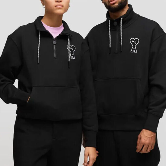 Sudadera con media cremallera PUMA x Ami “Negra”