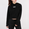 Sudadera corta con capucha y logo para mujer, color negro