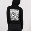 Sudadera corta con capucha y logo para mujer, color negro