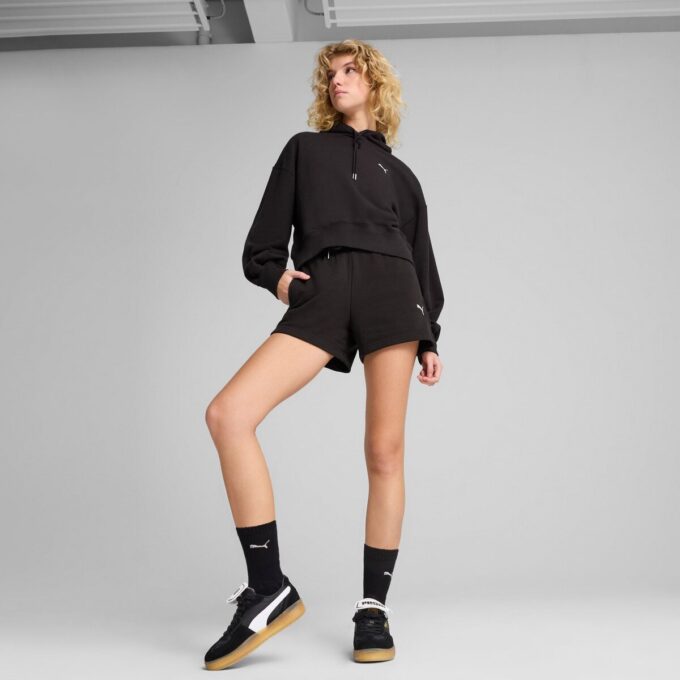 Sudadera corta holgada con capucha para mujer Sudadera corta holgada con capucha para mujer