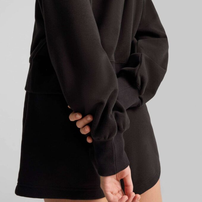 Sudadera corta holgada con capucha para mujer Sudadera corta holgada con capucha para mujer