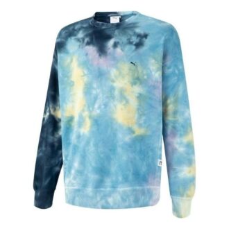 Sudadera de cuello redondo con efecto tie-dye MMQ “Azul”