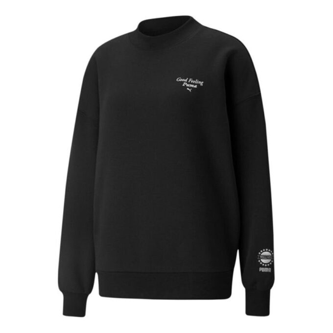 Sudadera de cuello redondo con el logotipo del Wellness Club (mujeres) en negro
