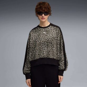 Sudadera de cuello redondo con estampado animal T7 Leopard Luxe para mujer