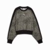 Sudadera de cuello redondo con estampado animal T7 Leopard Luxe para mujer Sudadera de cuello redondo con estampado animal T7 Leopard Luxe para mujer