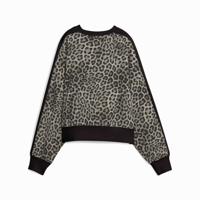 Sudadera de cuello redondo con estampado animal T7 Leopard Luxe para mujer Sudadera de cuello redondo con estampado animal T7 Leopard Luxe para mujer