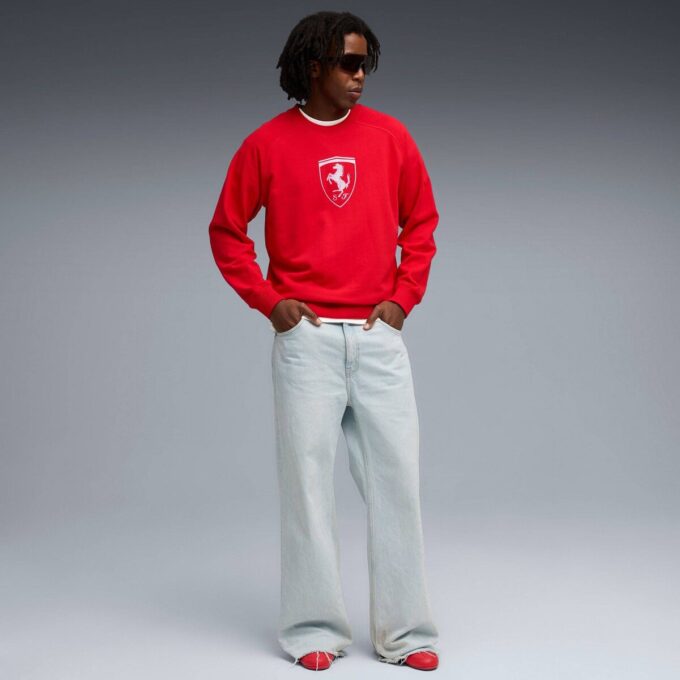 Sudadera de cuello redondo de la Scuderia Ferrari para hombre Motorsport Sudadera de cuello redondo de la Scuderia Ferrari para hombre Motorsport