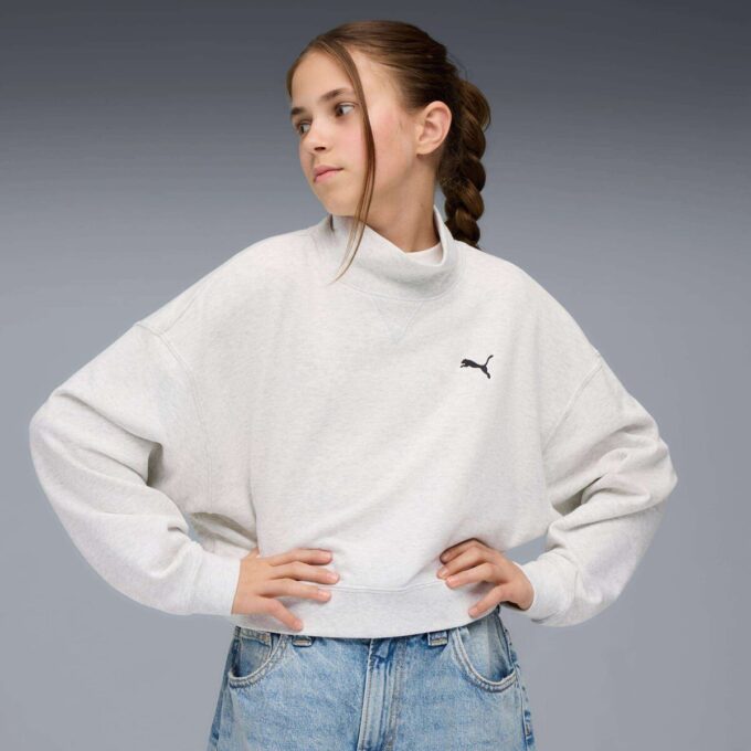 Sudadera de cuello redondo para niños grandes con elementos esenciales de armario Sudadera de cuello redondo para niños grandes con elementos esenciales de armario