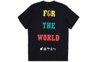 Sudadera de cuello redondo y manga corta con estampado del alfabeto cruzado de PUMA x The Hundreds, color negro Sudadera de cuello redondo y manga corta con estampado del alfabeto cruzado de PUMA x The Hundreds, color negro