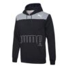 Sudadera deportiva con capucha de polar y logotipo moderno en negro