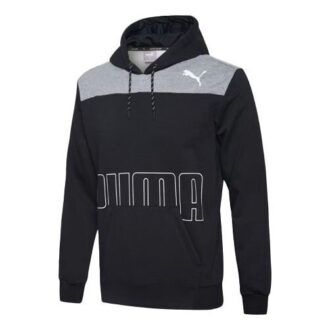 Sudadera deportiva con capucha de polar y logotipo moderno en negro