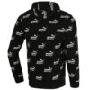 Sudadera deportiva informal con capucha y logo estampado para hombre, color negro