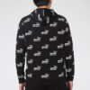 Sudadera deportiva informal con capucha y logo estampado para hombre, color negro