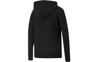 Sudadera deportiva informal con capucha y logo grande para mujer, color negro y rosa