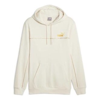 Sudadera deportiva Luxe Crew con logo bordado en beige