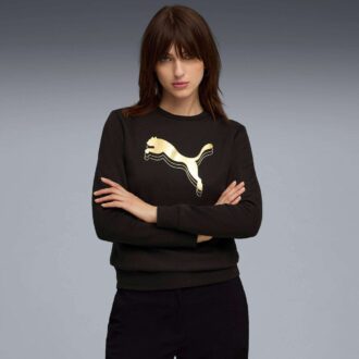 Sudadera Essentials Metallic con cuello redondo para mujer