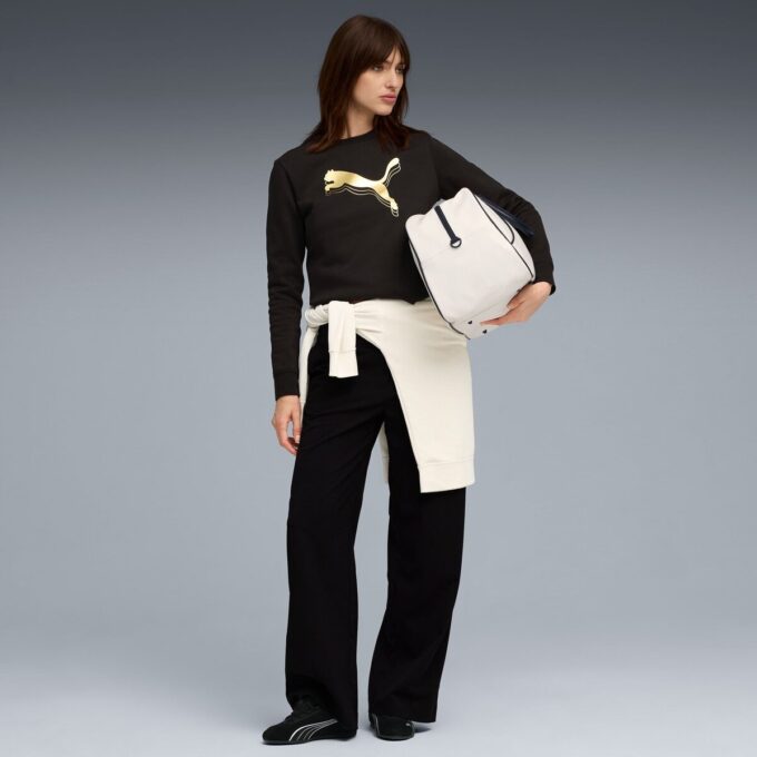Sudadera Essentials Metallic con cuello redondo para mujer